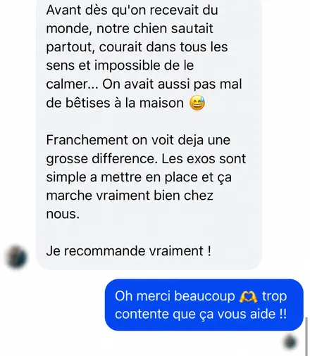 Message d'une famille accompagnée par L'École du Chien