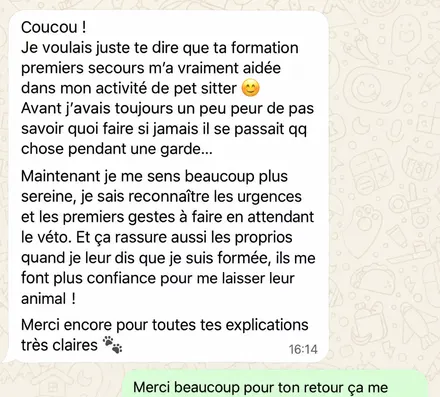 Message d'une famille accompagnée par L'École du Chien