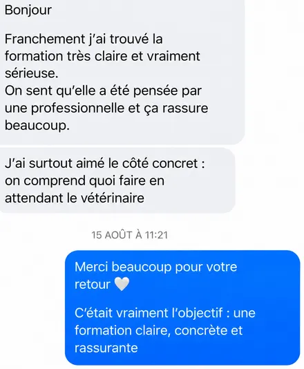 Message d'une famille accompagnée par L'École du Chien